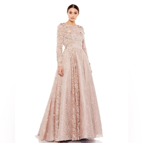 Mac Duggal 11216 EMBELLISHED ILLUSION CAP SLEEVE A LINE GOWN - Picture 4 of 6